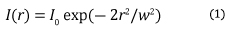 Gaussian Intensity Profile Equation
