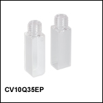 UV Fused Quartz Cuvettes with Septum Screw Caps, 2 Polished Sides