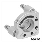 Ø1/2in Kinematic Mirror Mount, 3 Adjusters, Monolithic Optic Retention