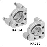 Ø1/2in Kinematic Mirror Mounts, 3 Adjusters, Monolithic Optic Retention