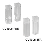 UV Fused Quartz Cuvettes with Stoppers, 4 Polished Sides