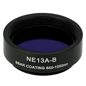 NE13A-B - Ø25 mm Absorptive Neutral Density Filter, ARC: 650 - 1050 nm, SM1-Threaded Mount, OD: 1.3