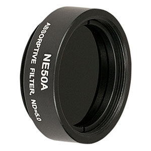 NE50A - Ø25 mm Absorptive ND Filter, SM1-Threaded Mount, Optical Density: 5.0