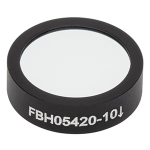 FBH05420-10 - Hard-Coated Bandpass Filter, Ø12.5 mm, CWL = 420 nm, FWHM = 10 nm
