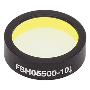 FBH05500-10 - Hard-Coated Bandpass Filter, Ø12.5 mm, CWL = 500 nm, FWHM = 10 nm