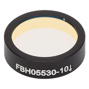 FBH05530-10 - Hard-Coated Bandpass Filter, Ø12.5 mm, CWL = 530 nm, FWHM = 10 nm