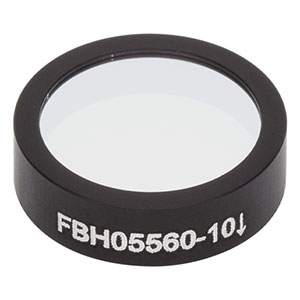 FBH05560-10 - Hard-Coated Bandpass Filter, Ø12.5 mm, CWL = 560 nm, FWHM = 10 nm