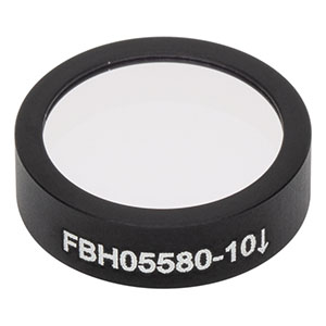 FBH05580-10 - Hard-Coated Bandpass Filter, Ø12.5 mm, CWL = 580 nm, FWHM = 10 nm