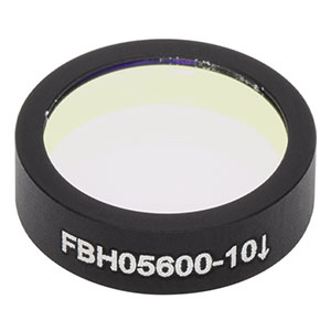 FBH05600-10 - Hard-Coated Bandpass Filter, Ø12.5 mm, CWL = 600 nm, FWHM = 10 nm