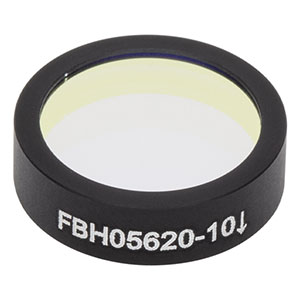 FBH05620-10 - Hard-Coated Bandpass Filter, Ø12.5 mm, CWL = 620 nm, FWHM = 10 nm