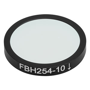 FBH254-10 - Hard-Coated Bandpass Filter, Ø25 mm, CWL = 254 nm, FWHM = 10 nm