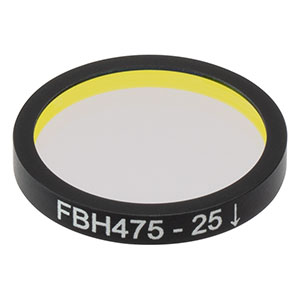 FBH475-25 - Hard-Coated Bandpass Filter, Ø25 mm, CWL = 475 nm, FWHM = 25 nm