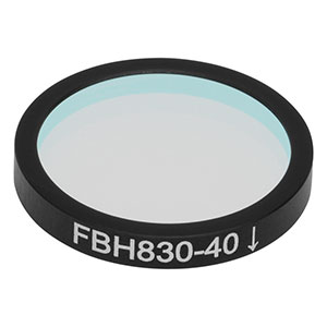 FBH830-40 - Hard-Coated Bandpass Filter, Ø25 mm, CWL = 830 nm, FWHM = 40 nm