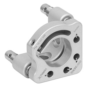 KA05A - Polaris<sup>®</sup>KA Ø1/2in Kinematic Mirror Mount, 3 Adjusters with Side Holes, Monolithic Optic Retention