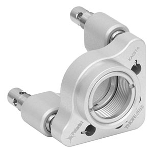 KA05TA - Polaris<sup>®</sup>KA SM05-Threaded Ø1/2in Mirror Mount, 3 Adjusters with Side Holes, 2 Retaining Rings Included