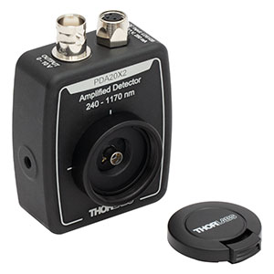 PDA20X2 - Black Si Switchable Gain Detector, 240 - 1170 nm, 11 MHz BW, 4 mm², Universal 8-32 / M4 Taps 