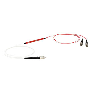 TM600R2F1B - 1x2 Multimode Fiber Optic Coupler, Low OH, Ø600 µm Core, 0.22 NA, 90:10 Split, FC/PC