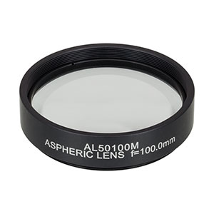 AL50100M - Ø50 mm N-BK7 Mounted Aspheric Lens, f=100 mm, NA=0.24, Uncoated