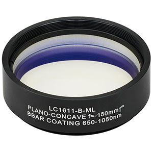 LC1611-B-ML - Ø2in N-BK7 Plano-Concave Lens, SM2-Threaded Mount, f = -150 mm, ARC: 650-1050 nm