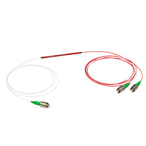 TN1064R1A1A - 1x2 Narrowband Fiber Optic Coupler, 1064 ± 15 nm, 0.14 NA, 99:1 Split, FC/APC