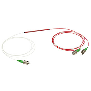 TW1650R2A1 - 1x2 Wideband Fiber Optic Coupler, 1650 ± 100 nm, 90:10 Split, FC/APC