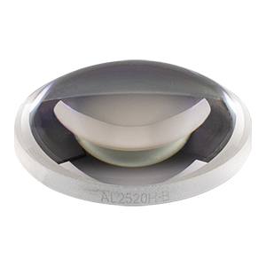 AL2520H-B - Ø25.0 mm Diffraction-Limited S-LAH64 Aspheric Lens, f = 20.0 mm, NA = 0.52, AR Coated: 650 - 1050 nm