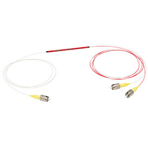 TN1310R2F1 - 1x2 Narrowband Fiber Optic Coupler, 1310 ± 15 nm, 90:10 Split, FC/PC