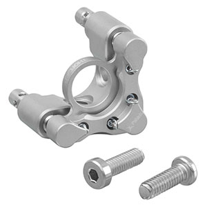POLARIS-K05C4 - Polaris® Clear-Edge Glue-In Ø1/2in Mirror Mount, 2 Adjusters with Side Holes
