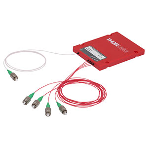 TNQ1064AHA - 1x4 Narrowband Fiber Optic Coupler, 1064 ± 15 nm, 0.14 NA, 25:25:25:25 Split, FC/APC