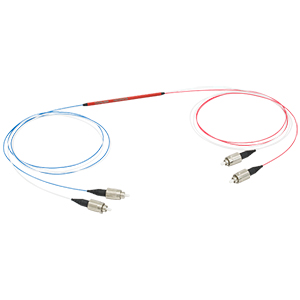 TM200R2F2B - 2x2 Multimode Fiber Optic Coupler, Low OH, Ø200 µm Core, 0.22 NA, 90:10 Split, FC/PC