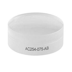 AC254-075-AB - f = 75.0 mm, Ø1in Achromatic Doublet, ARC: 400 - 1100 nm