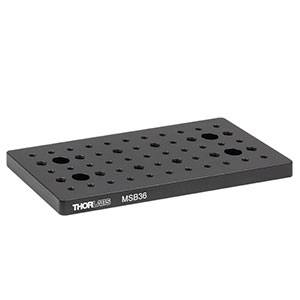 MSB36 - 3in x 6in x 3/8in Mini-Series Aluminum Breadboard, 8-32 and 1/4in-20 High-Density Taps