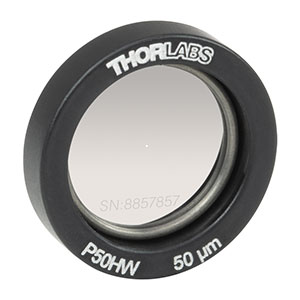 P50HW - Ø1/2in Mounted Pinhole, 50 ± 3 µm Pinhole Diameter, Tungsten