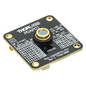 PDAPC1 - Si Switchable Gain Detector on PCB, 350 - 1100 nm, 12 MHz BW, 13 mm²