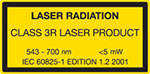 Class 1M Laser Sticker
