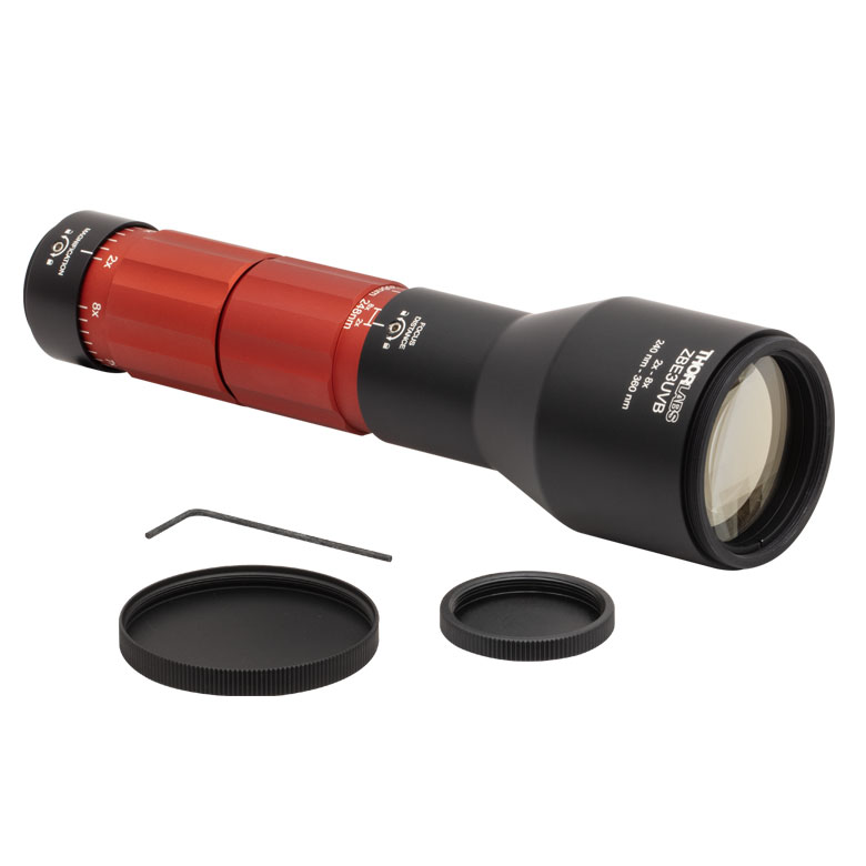 Thorlabs ZBE3UVB 2X 8X UVFS Zoom Beam Expander, AR Coated 240 360 nm